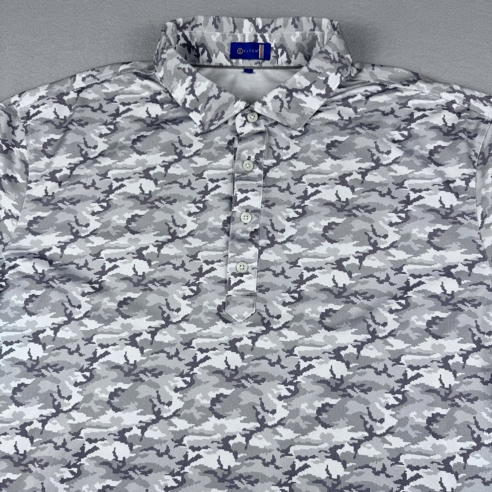 Stitch Performance Polo Men XL Camo Golf Stretch SS Wicking Dallas Athletic Club